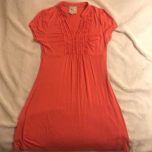 Coral colored spring dress